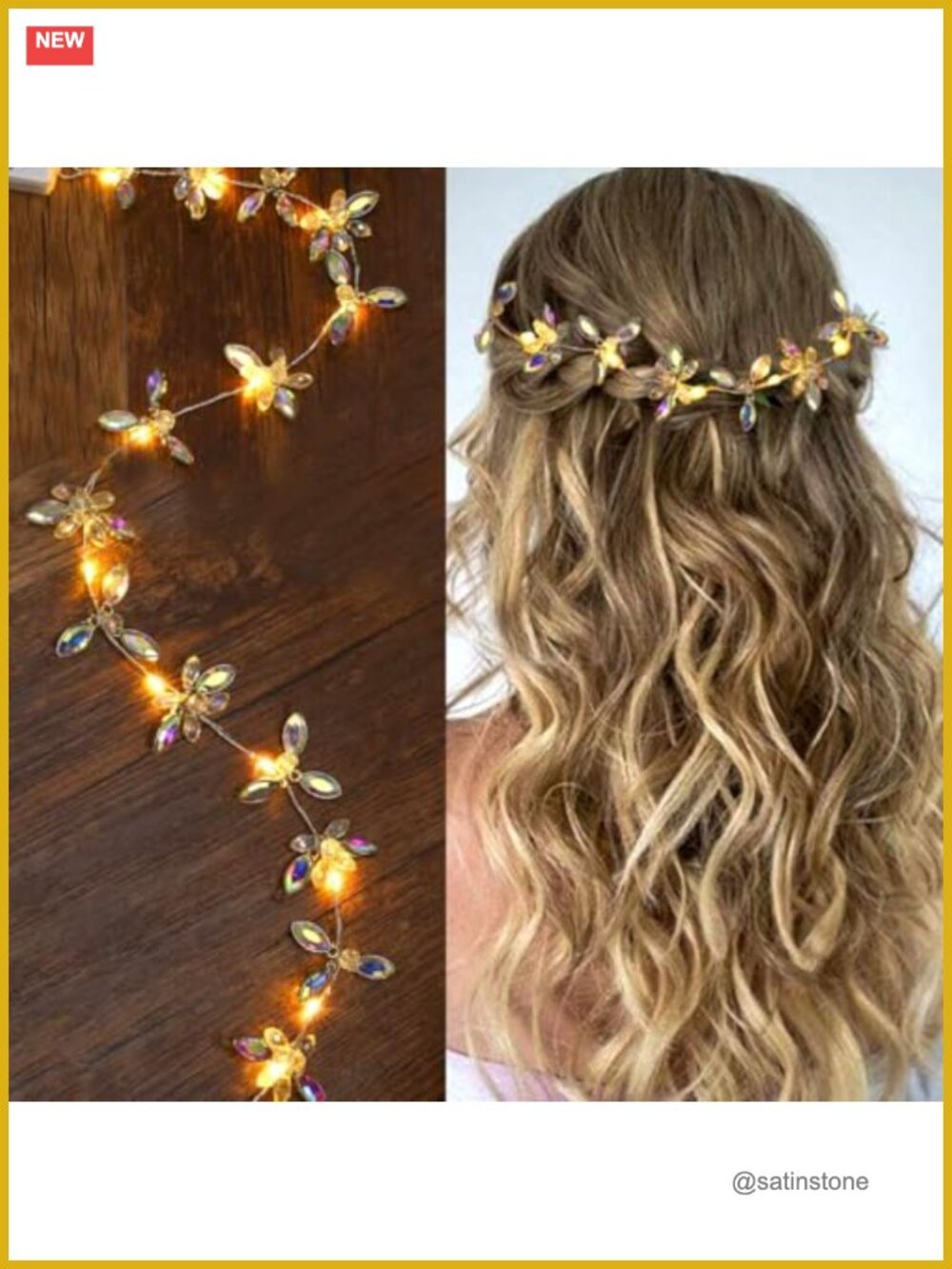 Rhinestone Bridal Headband LED Wedding Hair Vine